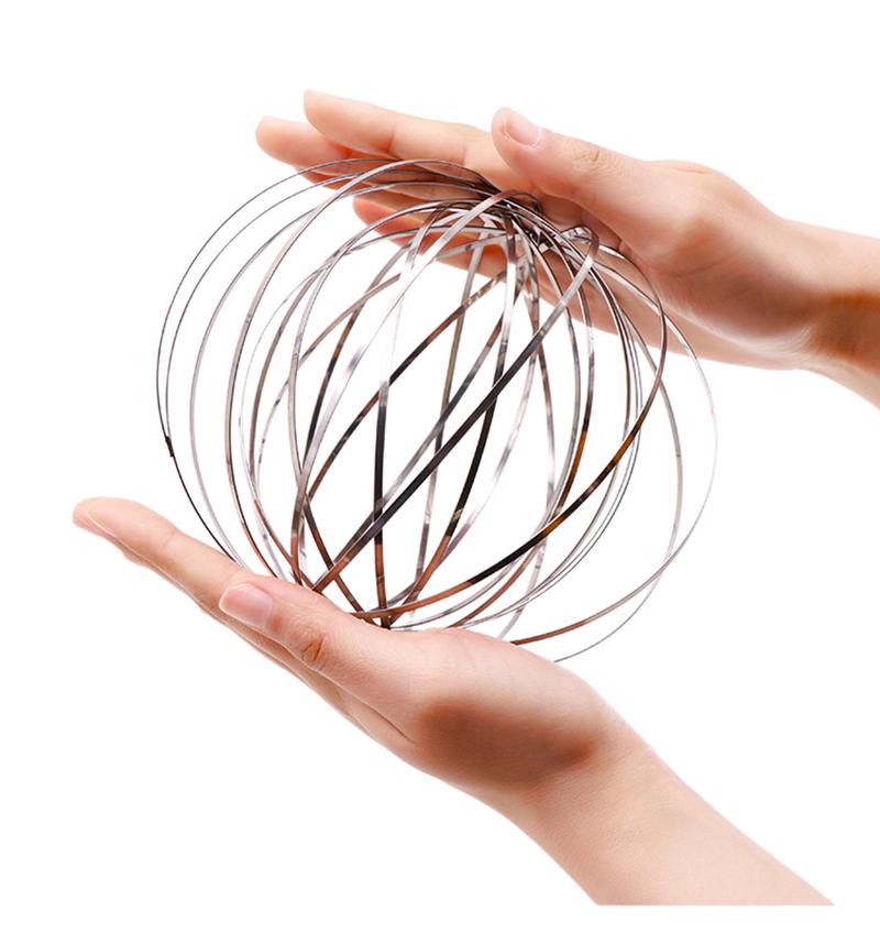 Decompression Magic Bracelet Flow Ring Anti-Stress  Kinetic Spring Stainless Steel 3D Shaped Sensory Color Rings Fun Party Toys