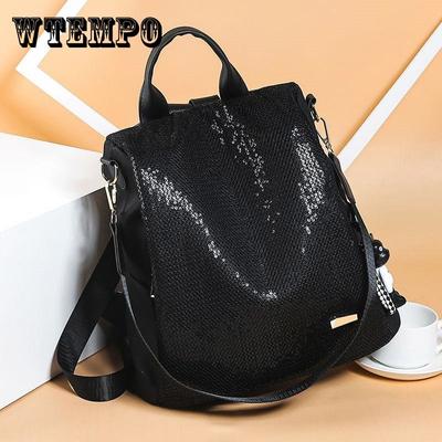 Рюкзак с блестками для девочек, противоугонная школьная сумка, тканевый Оксфорд, дорожный рюкзак, большая вместительная сумка для покупок