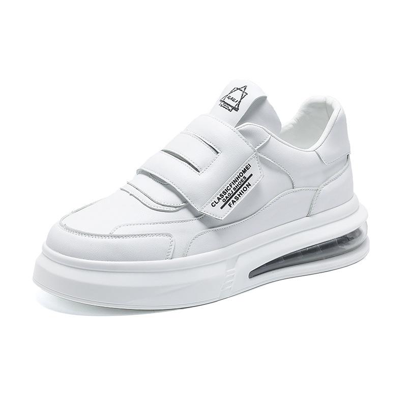 Обувь для мальчиков, универсальная, трендовая, на воздушной подушке, белые туфли, мужская обувь на платформе, белые модные туфли, ленивые туфли, пятно