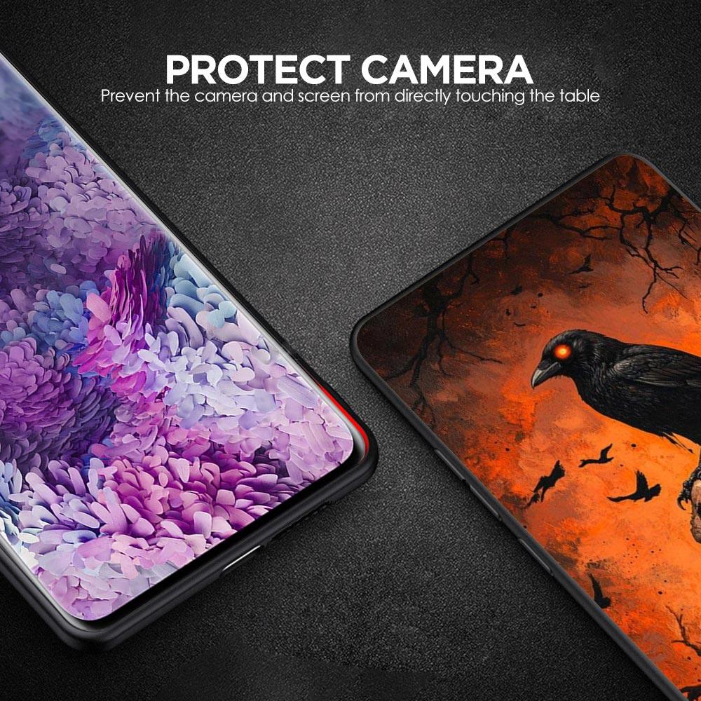 Чехол для телефона с узором "Череп ворона" для Samsung Galaxy A17 A07 A55 A35 A25 A15 A05 A33 A31 A23 A21s A13 A41 A73 A53 A51 A71