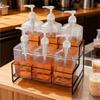Syrup Rack Organizer, Countertop Bottle Holder Decorative Versatile 2 Tier 6 Bottles Stand for