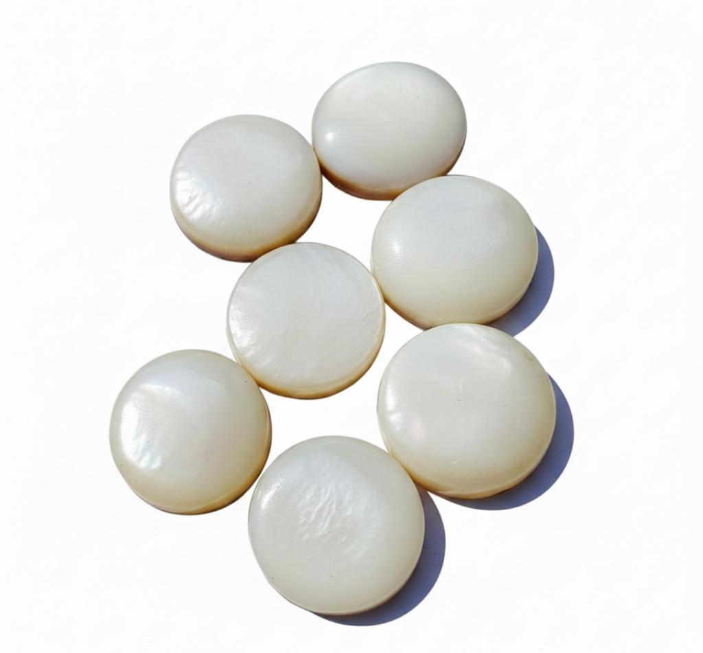 Кабошоны из перламутра, круглые драгоценные камни из белой раковины для изготовления ювелирных изделий