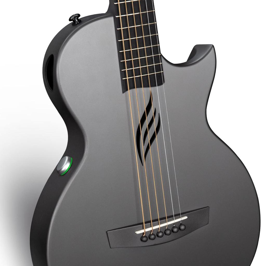 Enya Nova Go SP1 Acoustic/Electric Guitar, Carbon Fiber Mini Guitar with AcousticPlus Pickup, Includes Guitar Case and Strap (Black)