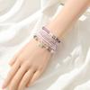 Women Bracelets Beaded Multilayer Faux Glaze Jewelry Bohemian Stackable Bangles for Party