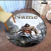 Custom Name Assassin's Creed Printed Round Rug Carpet Chair Rug Area Rug Entryway Doormats,for Office Chair Living Room Bedroom Kitchen Room.