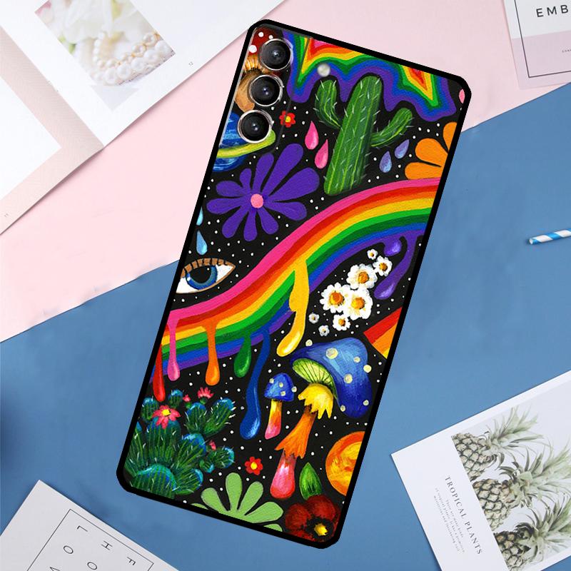 Indie Hippie Art Case For Samsung Galaxy S24 Ultra S21 S22 S23 S25 Ultra S9 S10 Plus S20 FE S25 FE Back Cover