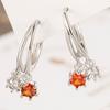 Diamond Stud Earrings Red Diamond Zircon Inlaid Design Sense Simple Design High Sense Fashion Ear Jewelry