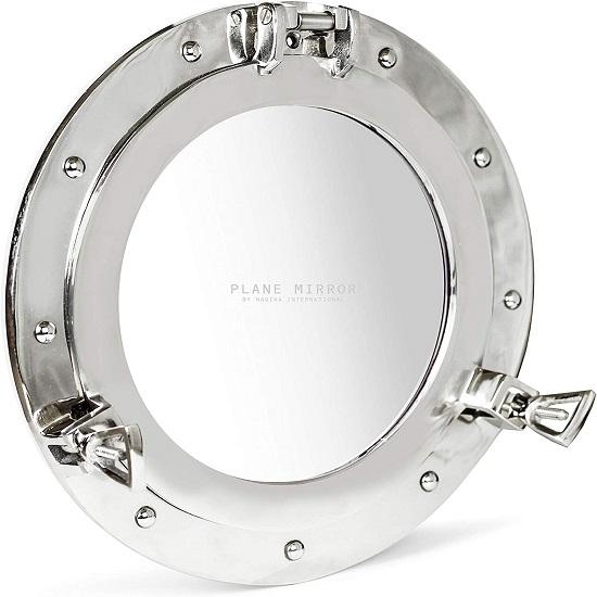 Окно иллюминатора морского корабля с алюминиевым покрытием из никеля! Морское зеркало для декора стен | 43,18 см