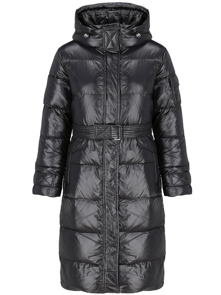 WOMEN' LONG DOWN COAT WITH BELT