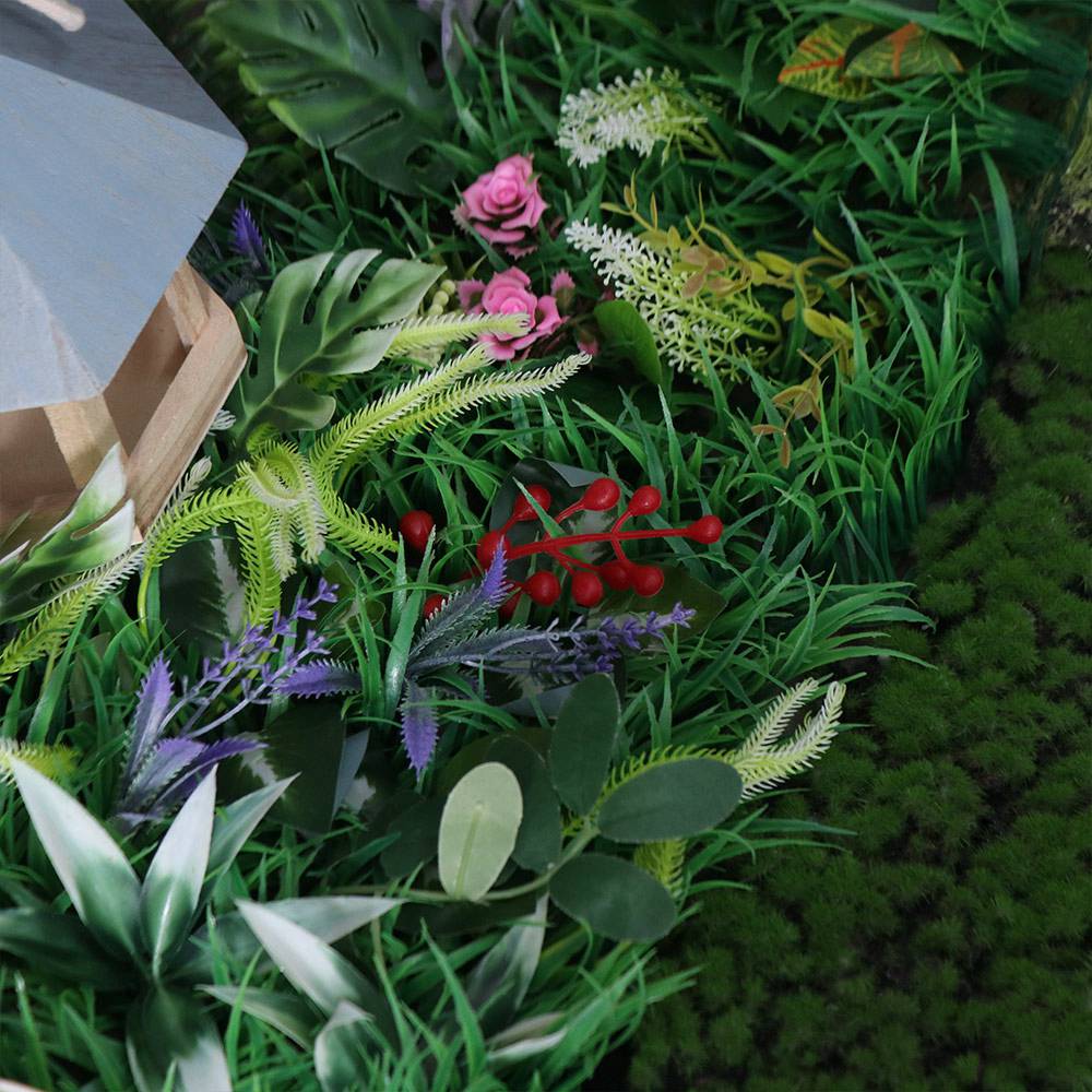 Flower Artificial Plant Wall Panel DIY Artificial Fern Grass Fake Green Grass Mat Wedding