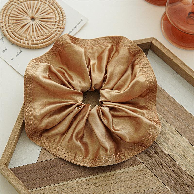 Oversized Solid Color Scrunchies Korean Satin Large Elastic Hairbands Hair Rings Rubber Band For Women Ponytail Hair Accessories