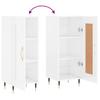 Sideboard High Gloss White 34.5 x 34 x 90 cm Engineered Wood