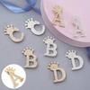 Fashion Crown 26 Initial Letters A To Z Rhinestone Brooches For Women Coat Dress Lapel Collar Pin Jewelry Accessries