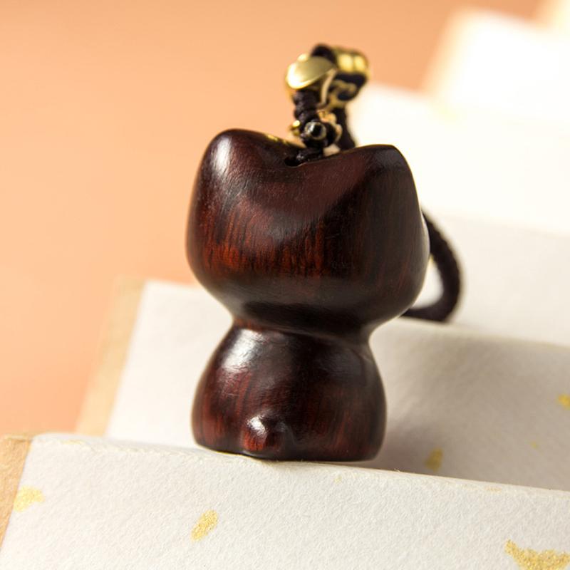 Деревянный брелок с котом Брелок с котом Милая цепочка для мобильного телефона Деревянный кулон