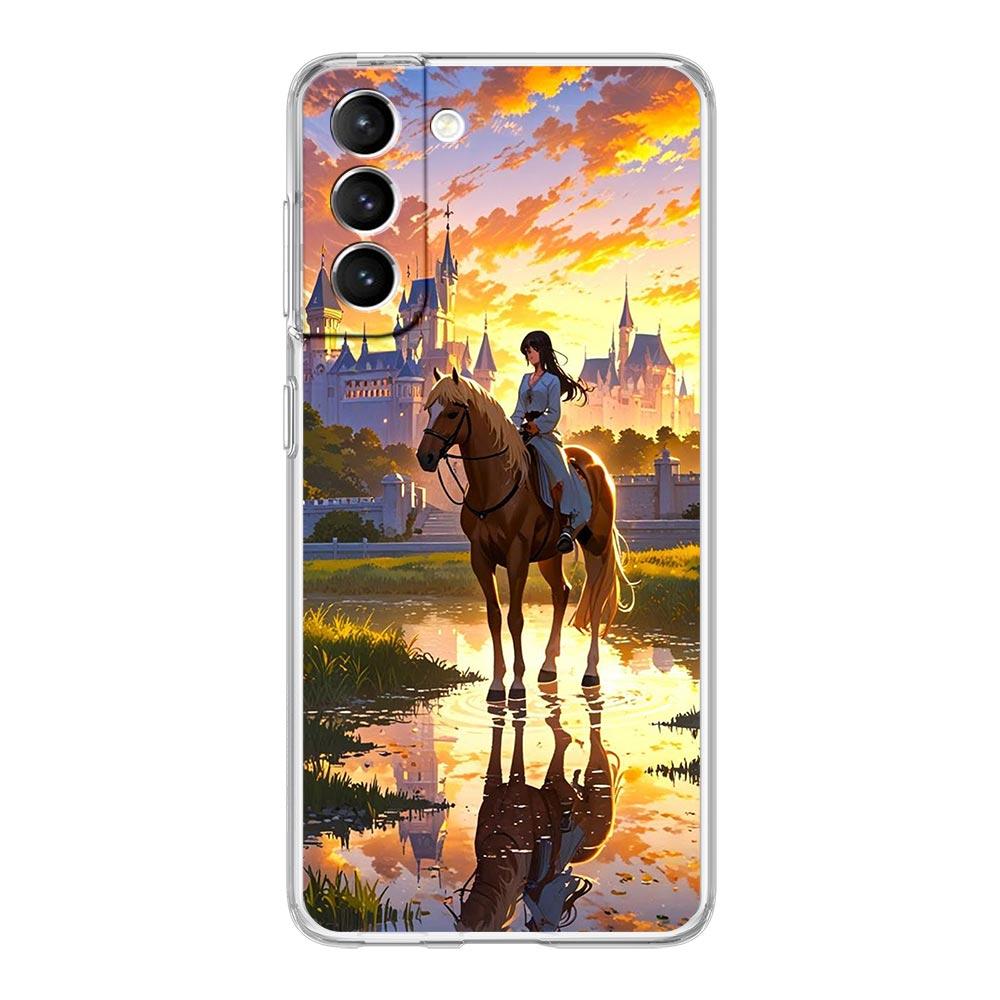 Чехол для телефона с изображением соревновательной лошади для Samsung Galaxy S25 S24 Plus S23 FE S22 S21 S20 Ultra 5G S10 S10E Мягкий прозрачный чехол