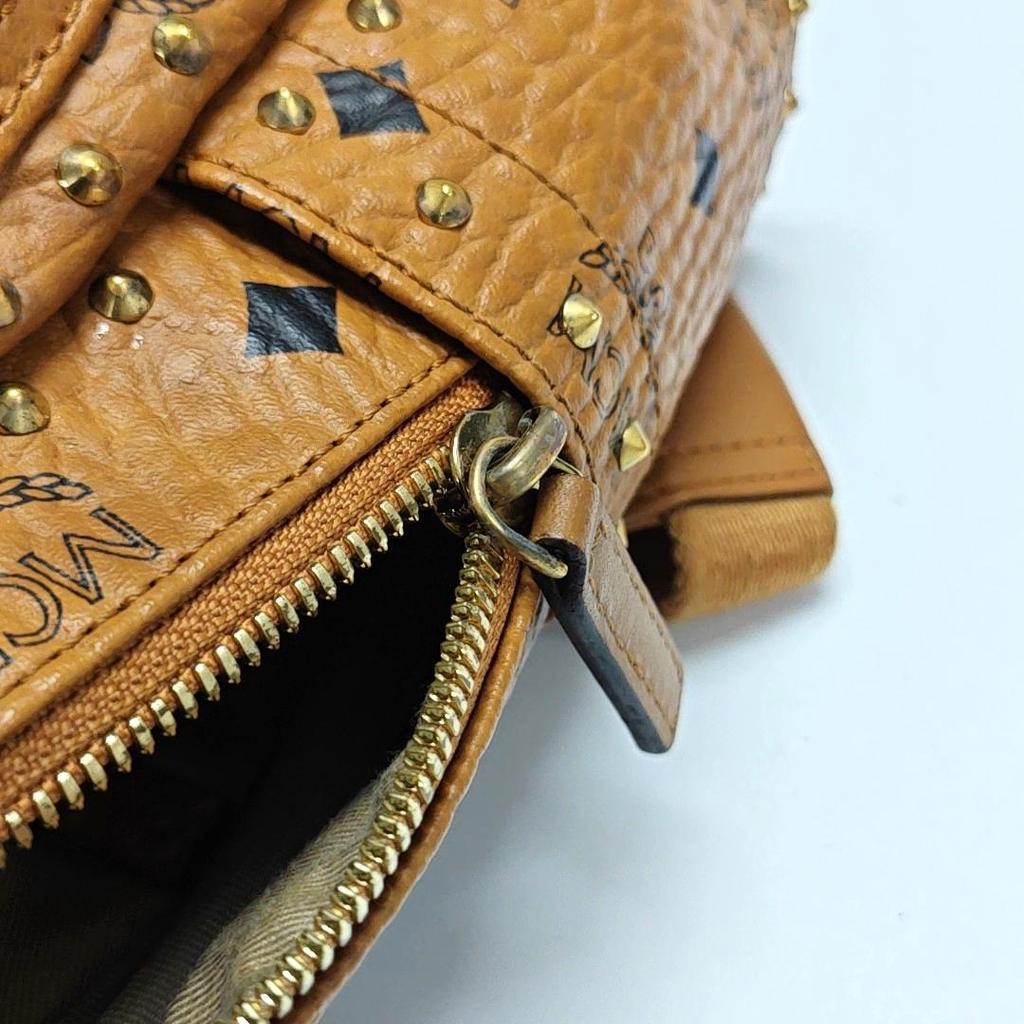 [Pre-Owned] Studded Monogram Print Faux Leather Mini Backpack - Good #1RTZ1QD