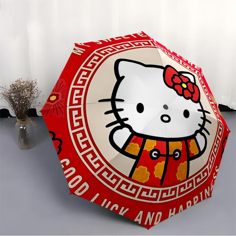 1pc Hello Kitty Automatic Umbrella 8-Bone Design Compact Gear for Outdoor Travel, Perfect Gift for Friends or Family yy280828116