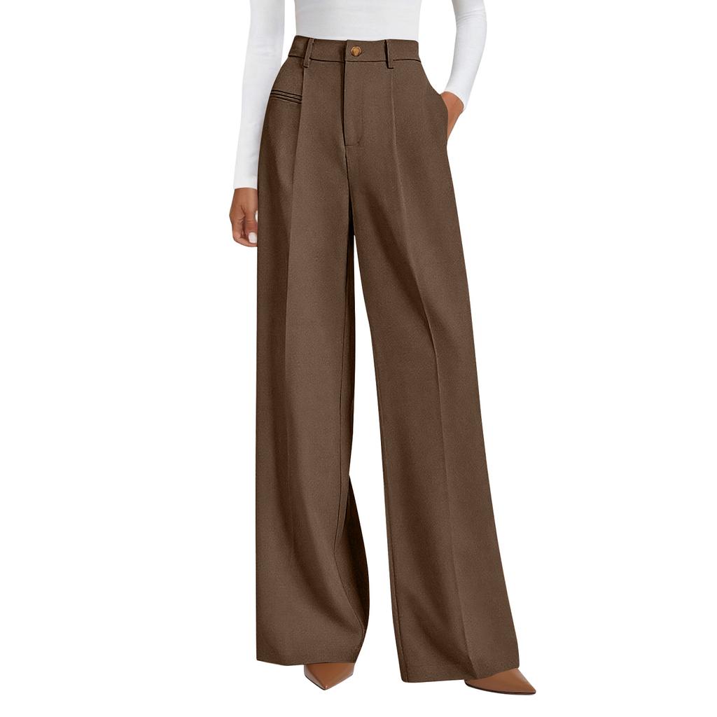 Women's Wide-leg Pants, Business Casual Flowing Wide-leg Pants, High-waisted Casual Pants