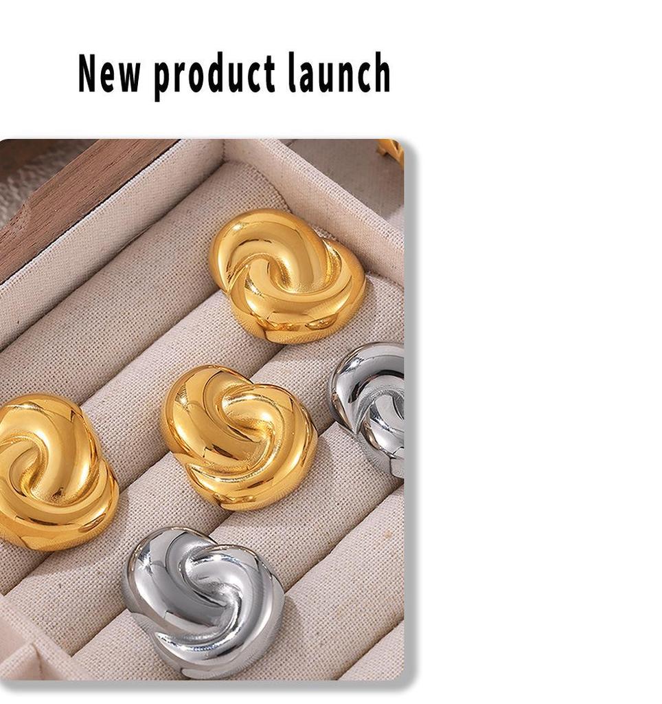 Элегантные европейско-американские серьги-кольца с двумя петлями: Изящная титановая сталь 18-каратного золота, не выцветает, идеально подходит для лета.