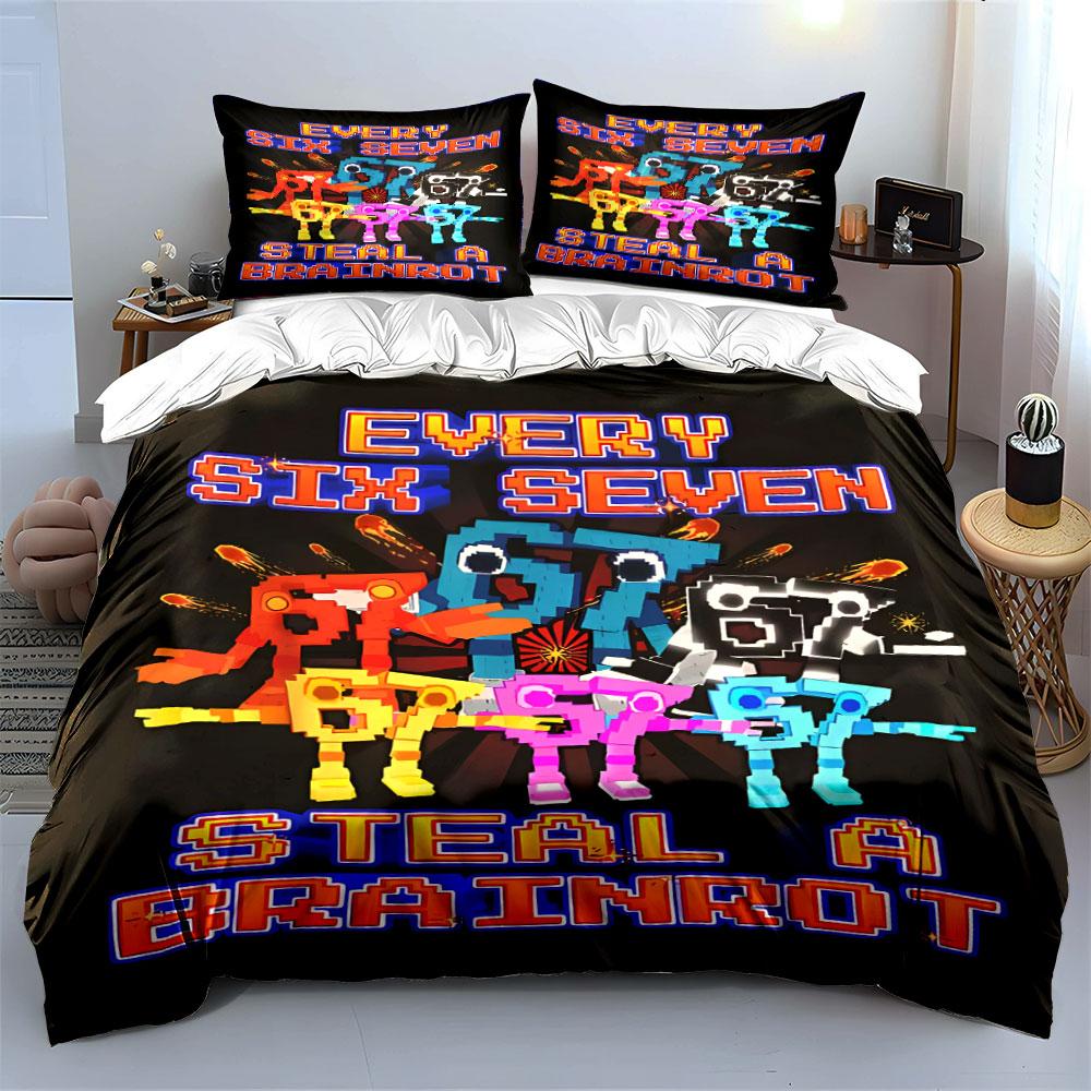 "Retro Robot Battle Bedding Set" Bedding Duvet Cover Set Duvet Cover Pillowcases (1 * Duvet Cover 2 * Pillowcases, without duvet insert)