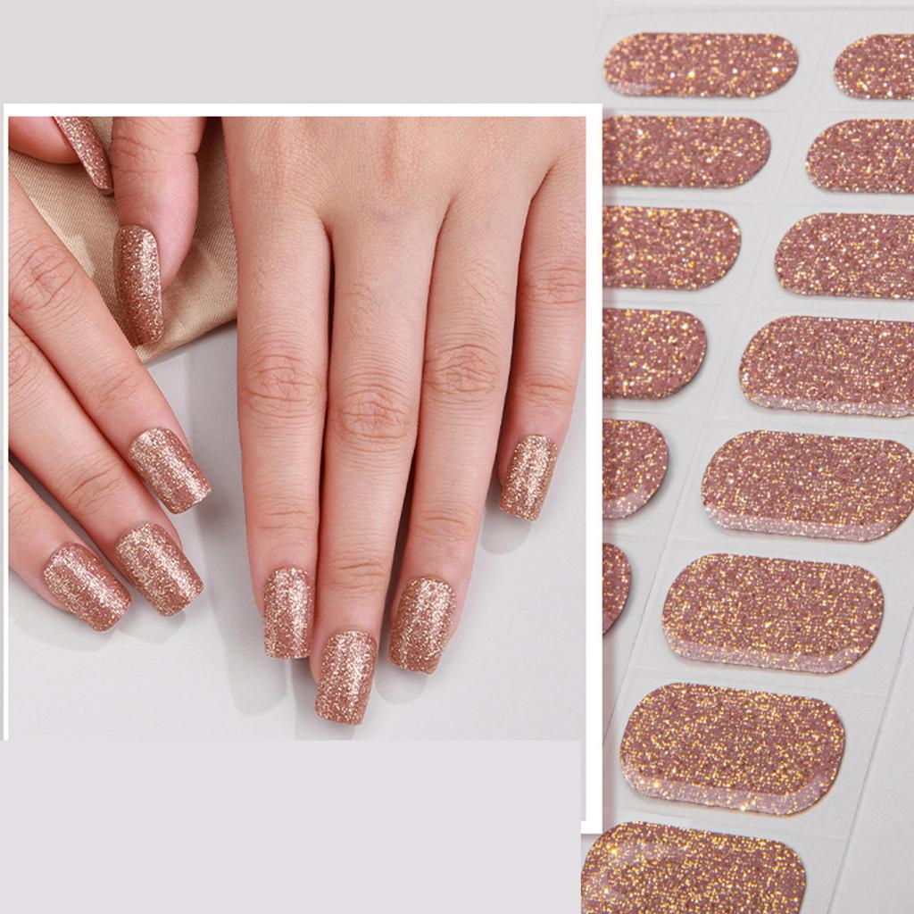 Наклейки для гелевых ногтей Полные обертывания Наклейки для ногтей Требуется УФ/LED-лампа Отвержденные гелевые полоски для ногтей для женщин и девочек