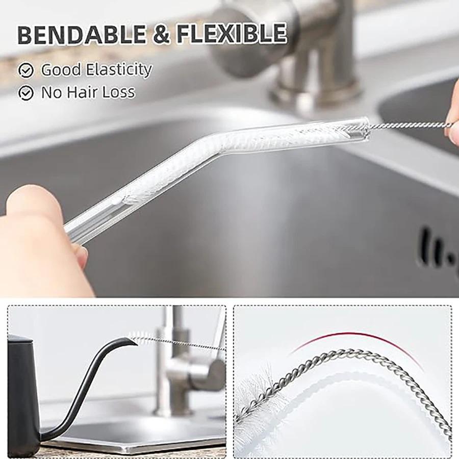 10 шт., набор кистей для чистки соломинок, удлиненное средство для чистки трубок для очков, соломенных чашек, бутылок и трубок, набор чистящих средств для мытья