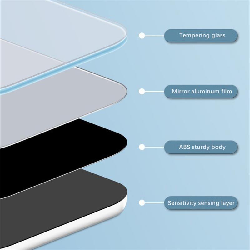 Мини-зеркало для лица, портативные весы, цифровые электронные весы для ванной комнаты, умные напольные весы, 180 кг, весы