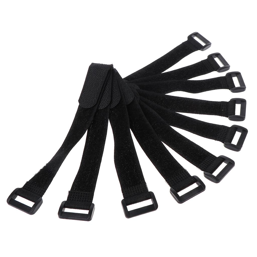 10 Pcs/Set Fishing Rod Strap Fixing Belt Magic Sticker Elastic Universal Pole Ti