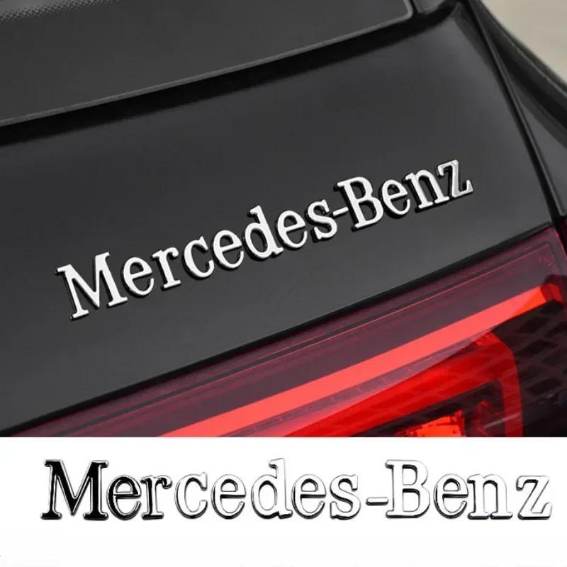 AABGU1 3D ABS Car Emblem Stickers For Mercedes Benz Original Letter Logo Modified Dody Rear Tail Standard Accessories Universal Decals