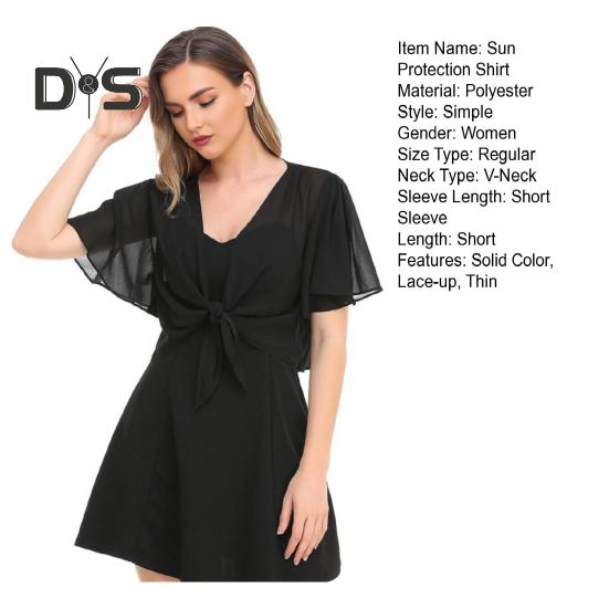 Женская накидка-топ, однотонная рубашка со шнуровкой, защита от солнца, тонкая дышащая одежда для защиты от ультрафиолета