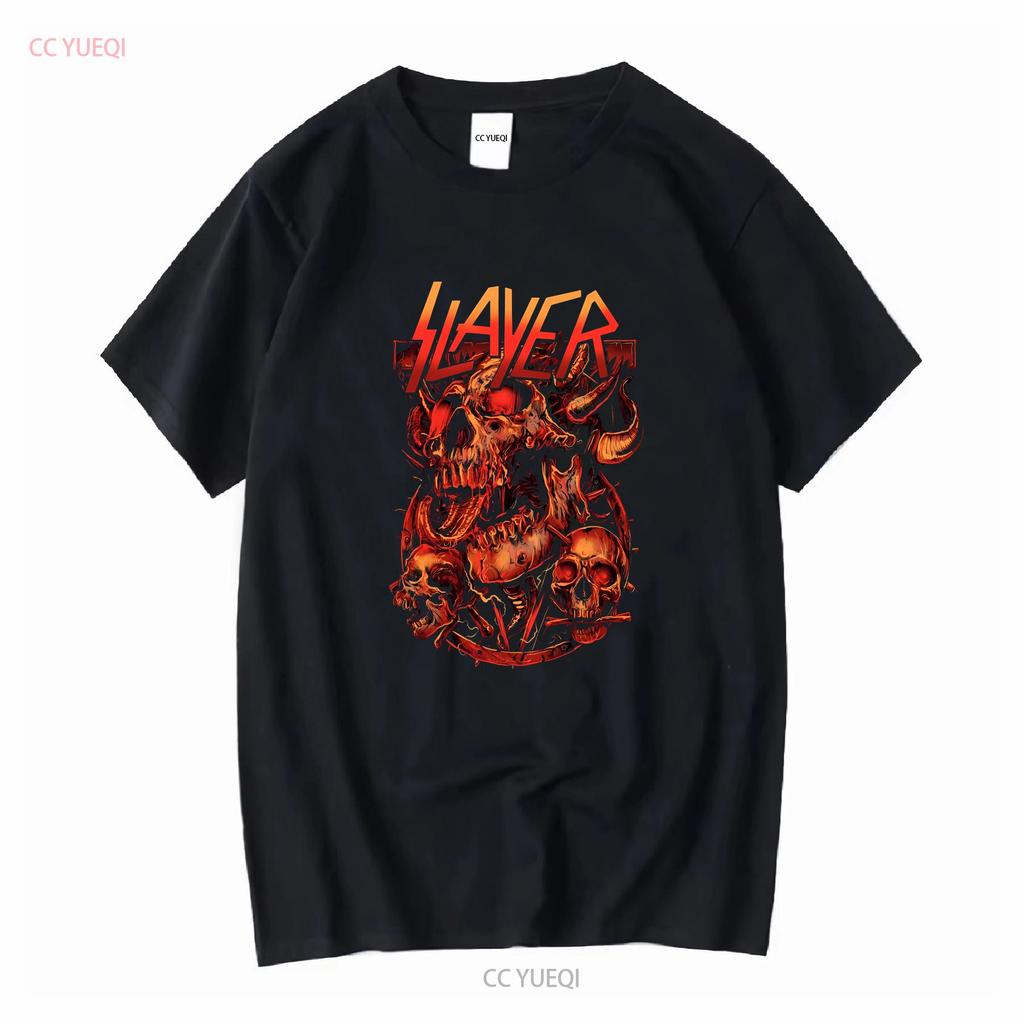 Американская Трэш-метал Музыка Группа Slayer Череп Скелет Концерт Рок Футболка с длинным или коротким рукавом винтажная Стираная Растянутая