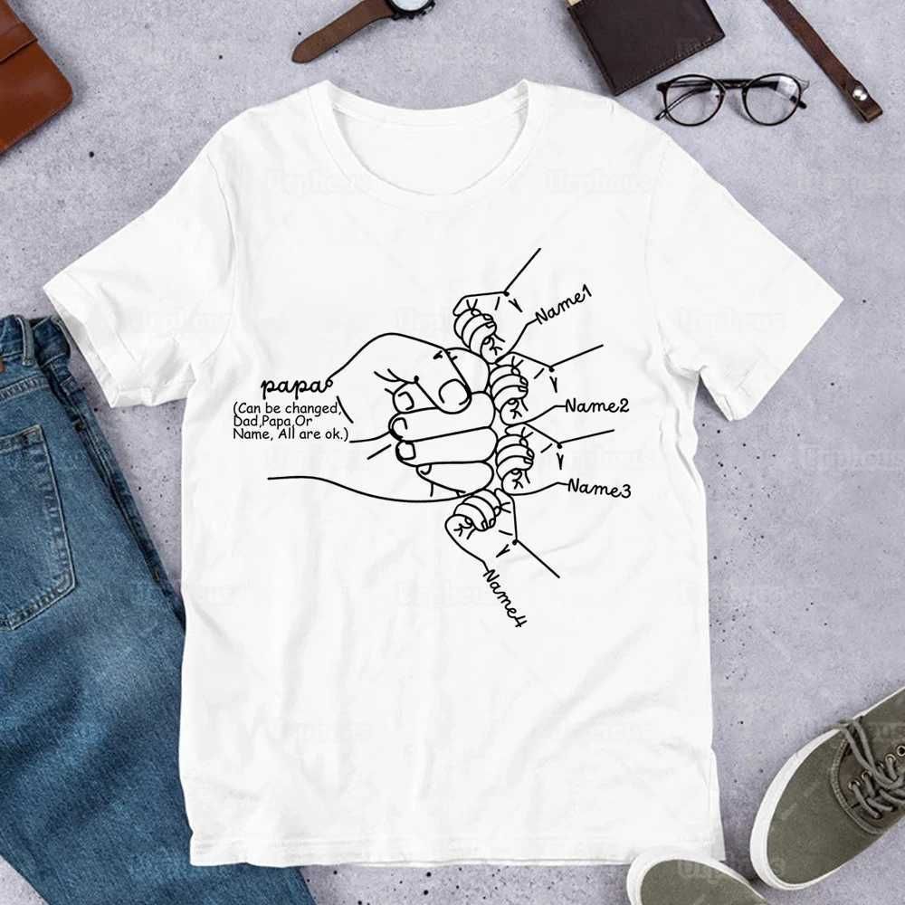 Mens T Shirts Hand Drawn Dad Fist Bump Dad Day Shirt Custom Dad Shirt Personalized TShirt Grandpa Graphic Fun Cute TShirt
