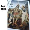Large Vintage Oil Painting Poster The Baptism of Christ Prints Leonardo Da Vinci Canvas Painting Bedroom Bathroom Decoration