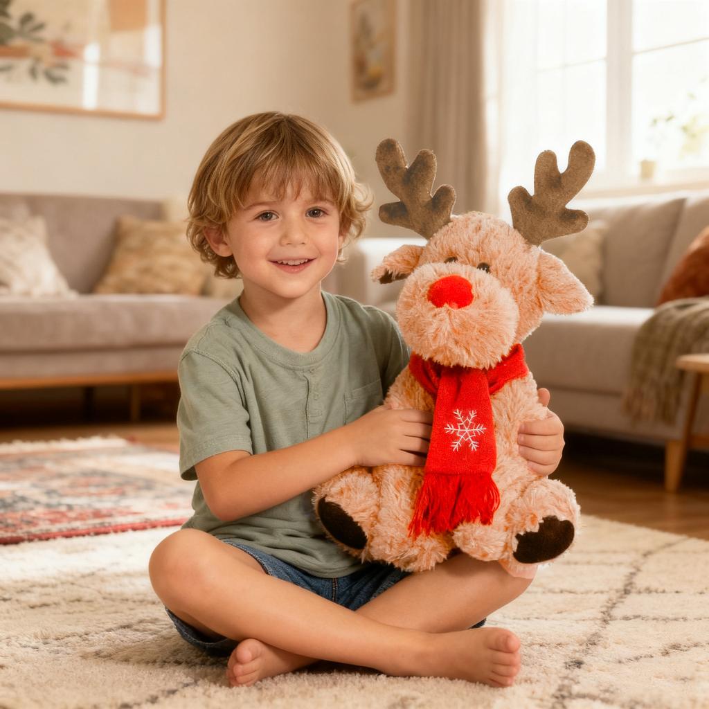 Рождественская мягкая игрушка «Маленький олень», милая мультяшная кукла-лось, фигурка