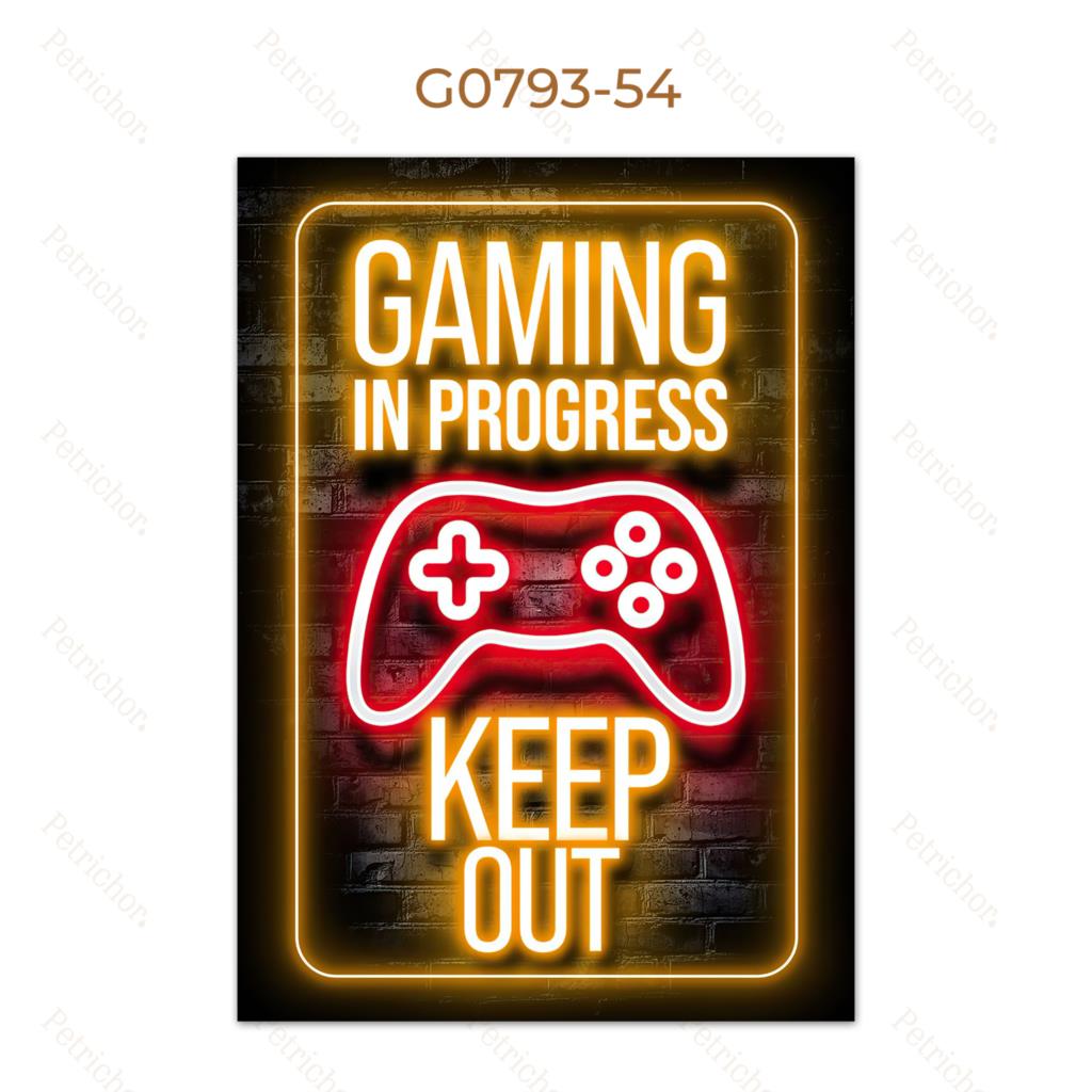 Modern Lights Gaming Zone Industrial Neon Wall Art Canvas Painting Posters Picture For Internet Cafe Bar Boy Room Home Decor