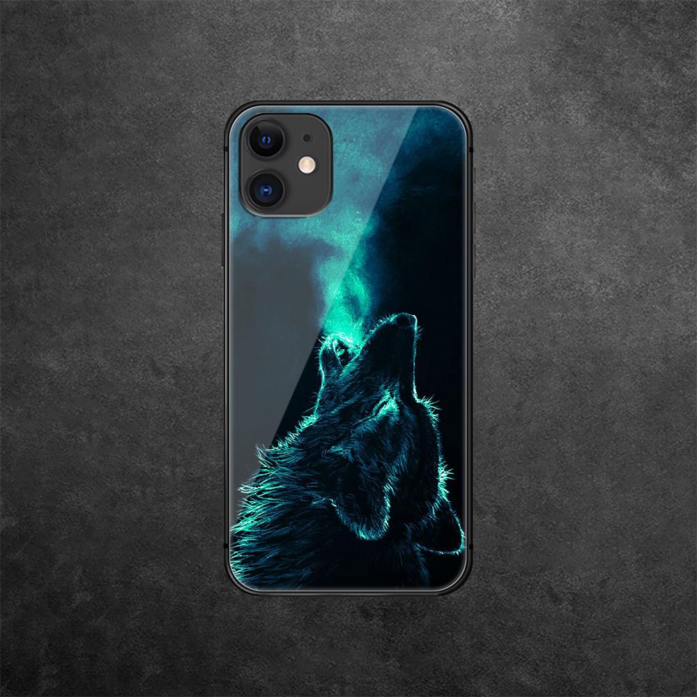 Tempered Wolf Case Phone Glass For Iphone Samsung Galaxy Oneplus Oppo Xiaomi Redmi Note S A 7 8 9 10 11 12 13 14 20 21 22 53 Pro Max Plus Ultra