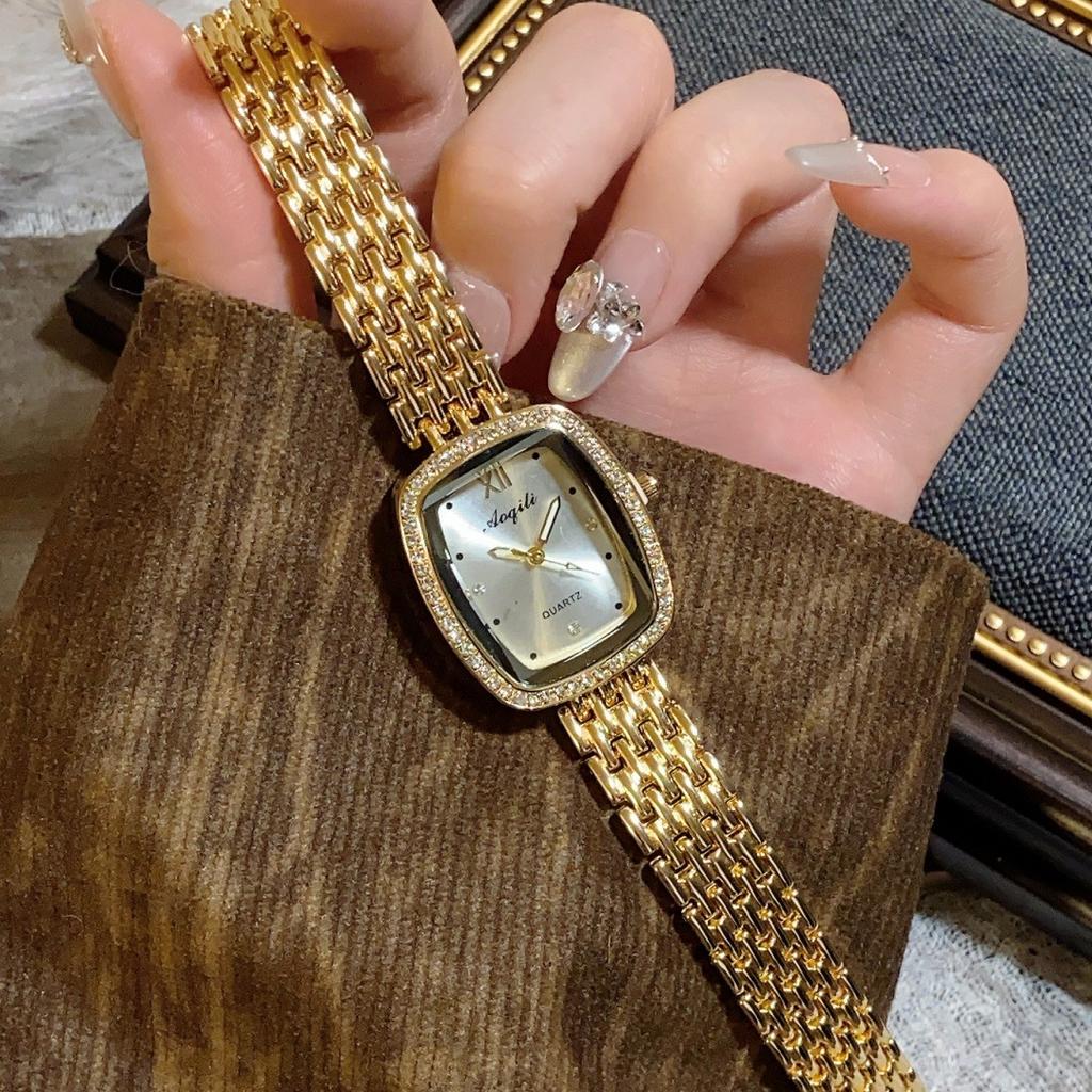Square Medieval Watch Women's Simple Niche Light Luxury Gold Chain Quartz Watch Brand Retro Watch