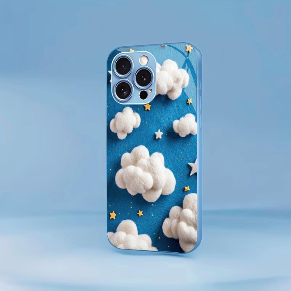 Мечтательный синий небо-облачный принт для чехла iphone 17 для coque iphone Модный чехол fundas Стекло для iPhone 17 16 15 14 13 pm Pro Plus