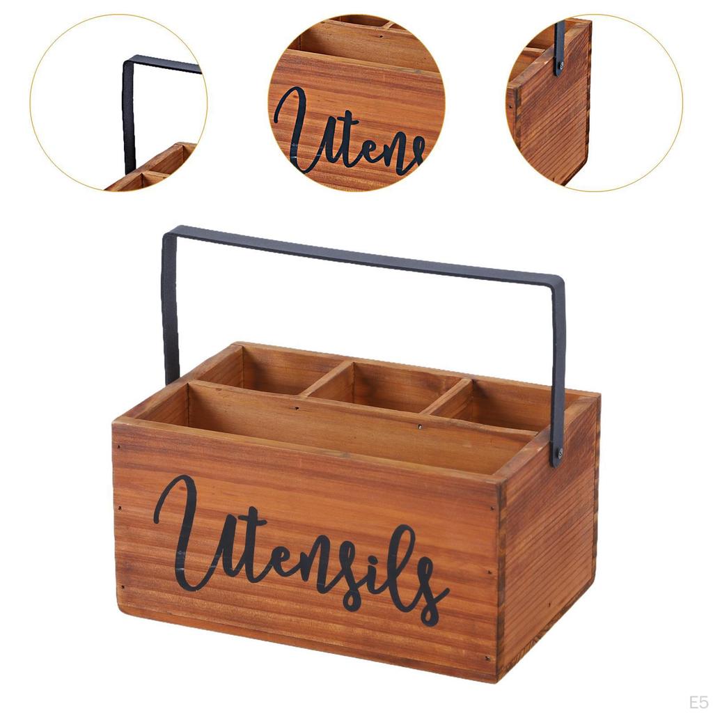 Настольный держатель для кухонной утвари с отделениями для вилок и ложек