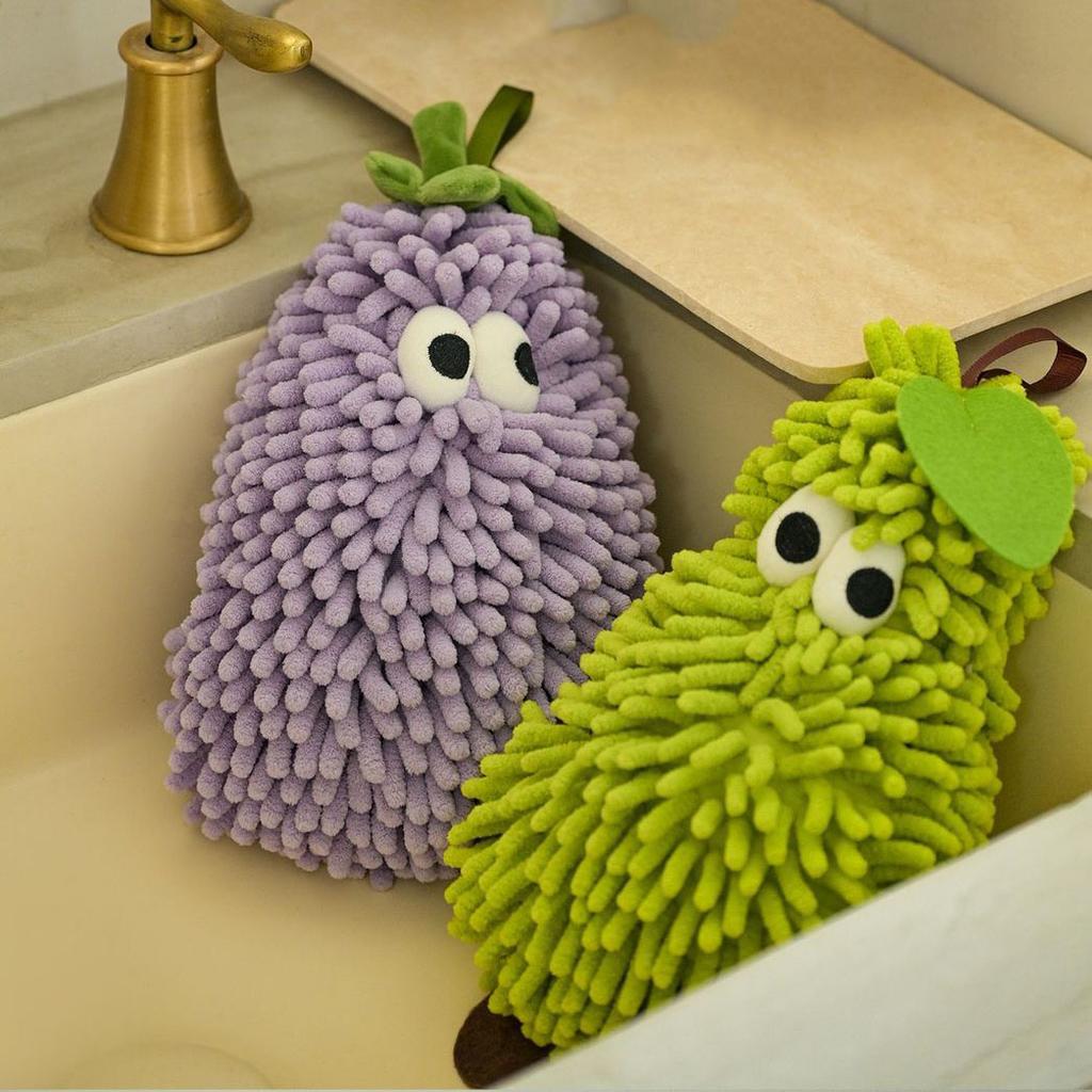 Hand Towel Hanging Cute Cartoon Chenille Kitchen Bathroom Absorbent Towel Wiping Handball