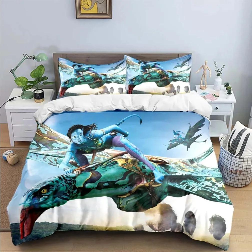 Exquisite 3D Movie Avatar Wallpaper Anime Digital Printing Bedding Set Duvet Cover Comforter Bed Youth Kids Girl Boys Gift