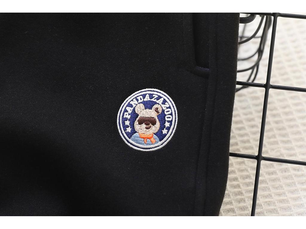 2023 Children's Windproof Winter Sports Pants - Velvet Casual Pants for Boys with Panda Design