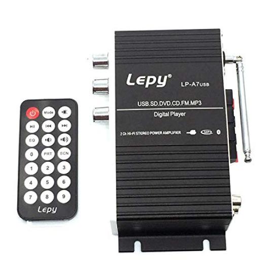 LEPY 2ch Compact Audio Card Remote Control Bluetooth Output 20W 20W Stereo Adapter Усилитель, USB/SD воспроизведение, в комплекте, совместим, + Hi-Fi