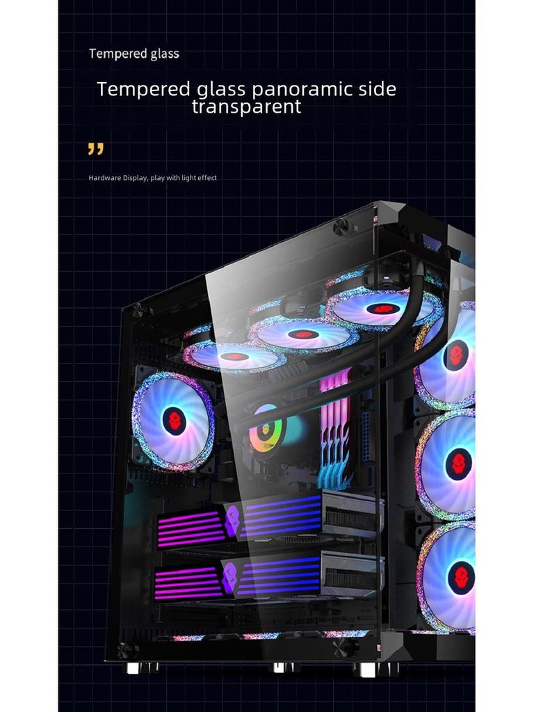 Robin III Tempered Glass Mid-Tower Gaming Case with Transparent Full Side Panel