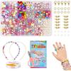 Enfants Bricolage Perles Set, Acrylique DIY Kit Jouets Pour Filles De 4-10 Fabrication De Bijoux Collier Bracelets Bande De Cheveux