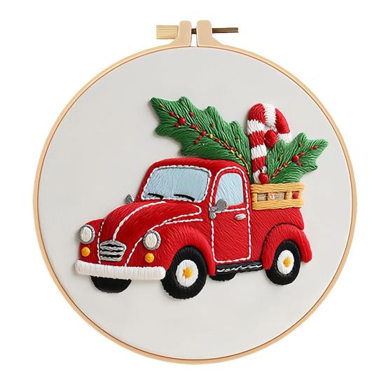 Набор для вышивания крестом к Рождеству для начинающих, вышивка, DIY, пакет материалов с пяльцами