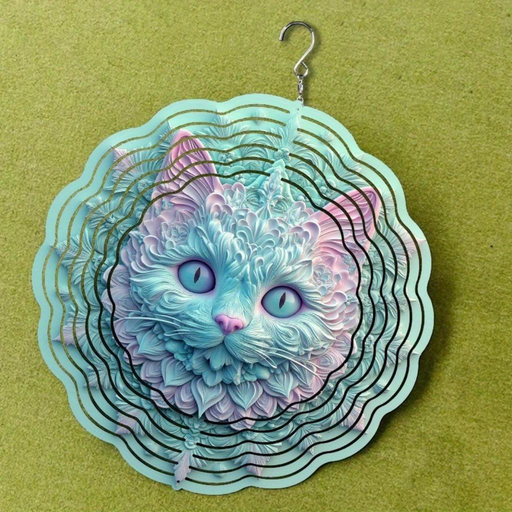 Outdoor Metal Wind Chime 25.4 Cm Double Sided Colorful Rotating Hook Wind Powered Decor for Patio Yard Garden Birthday Gift