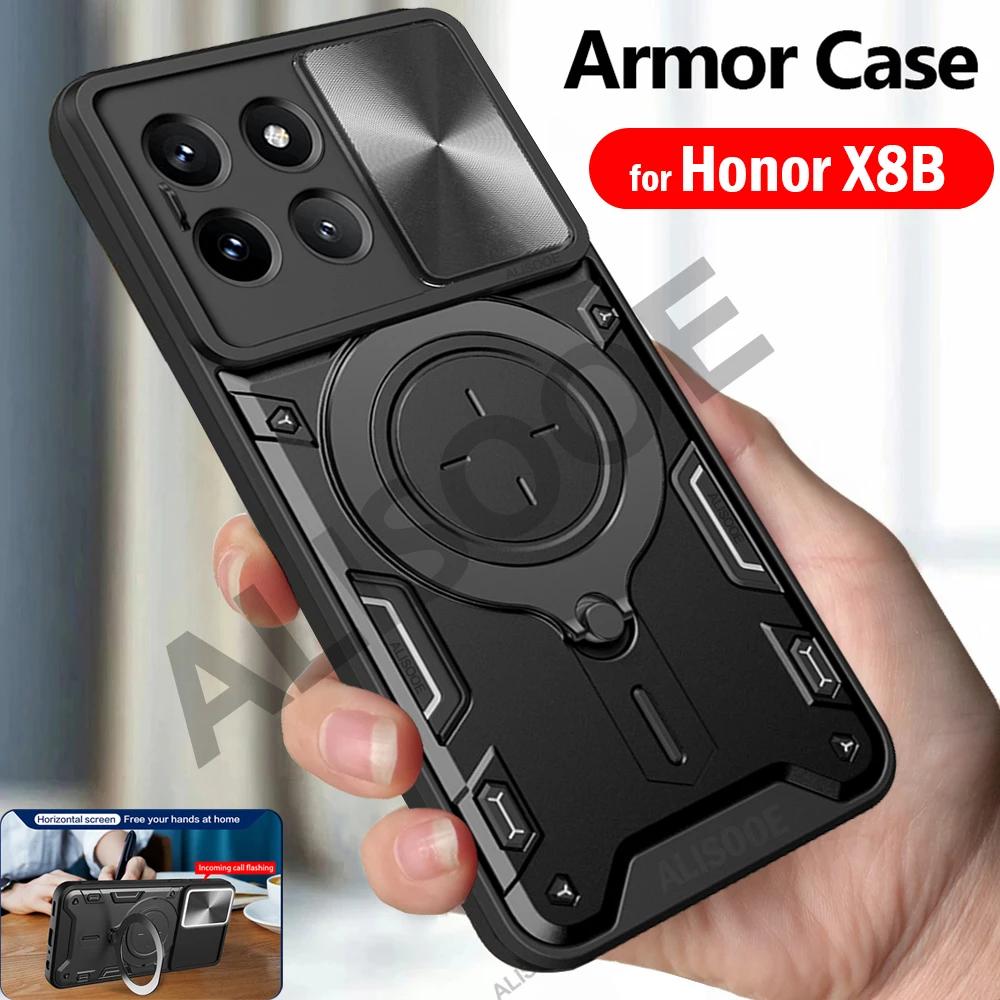 Armor Funda для Honor X8B Чехол Сдвижная крышка для камеры Магнитное кольцо-подставка Чехол для Honor X8B LLY-LX1, LLY-LX2, LLY-LX3 Capa