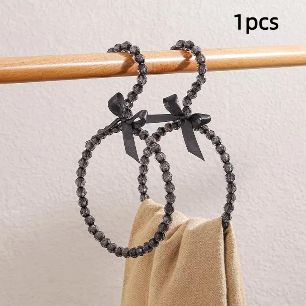 Imitation Pearl Beaded Bow Clothes Hanger Round Shape Scarf Ring Hanger Dress Hanger Home