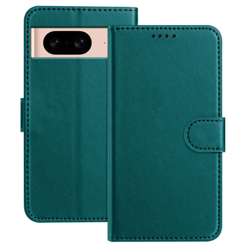 Для Google Pixel 8a Кожаный чехол-кошелек с подставкой Однотонный Противоударный Чехол для телефона